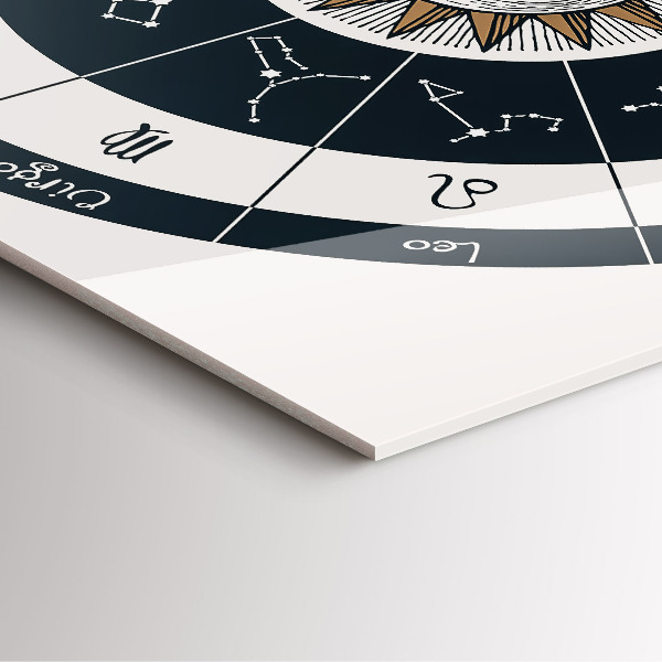 Zegar ścienny nowoczesny Gwiazdozbiory zodiaki na niebieskim tle