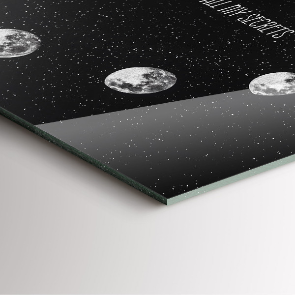 Zegar ścienny nowoczesny Fazy Księżyca i napis