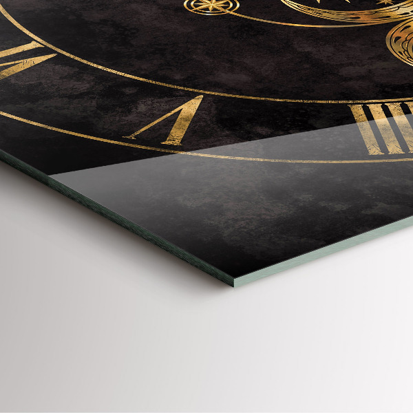 Zegar ścienny nowoczesny Złote cyfry rzymskie