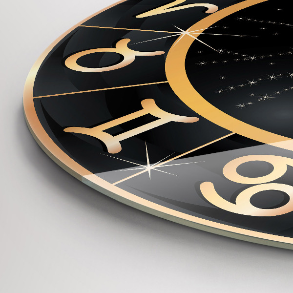 Zegar ścienny Czarne znaki zodiaku