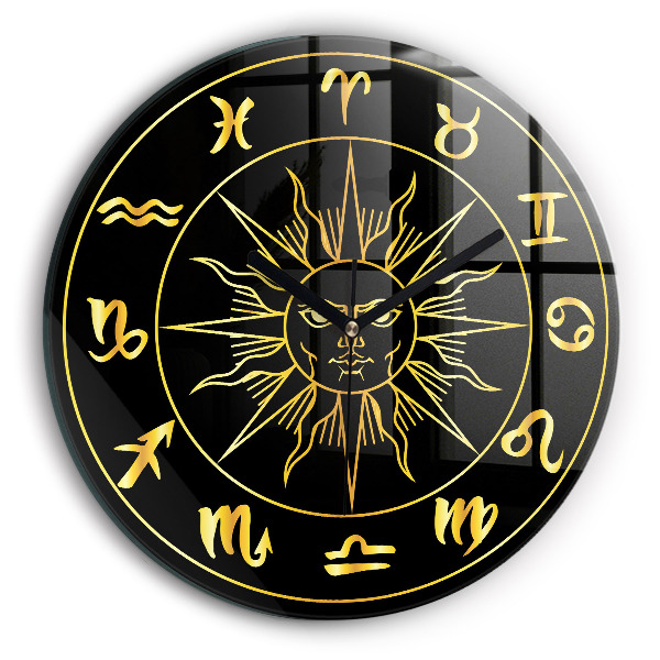 Zegar ścienny Złote znaki zodiaku