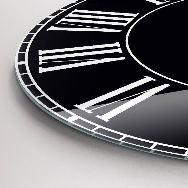 Zegar ścienny Czarne cyfry rzymskie