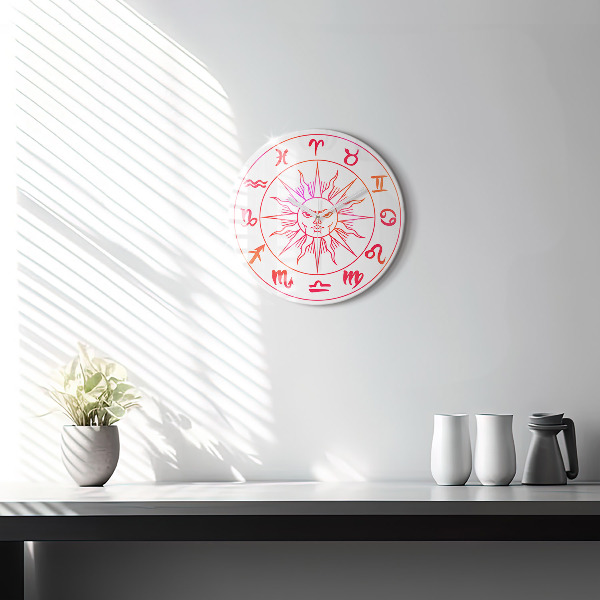 Zegar ścienny Kolorowe znaki zodiaku