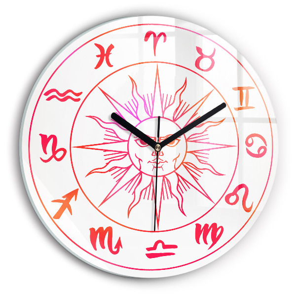 Zegar ścienny Kolorowe znaki zodiaku