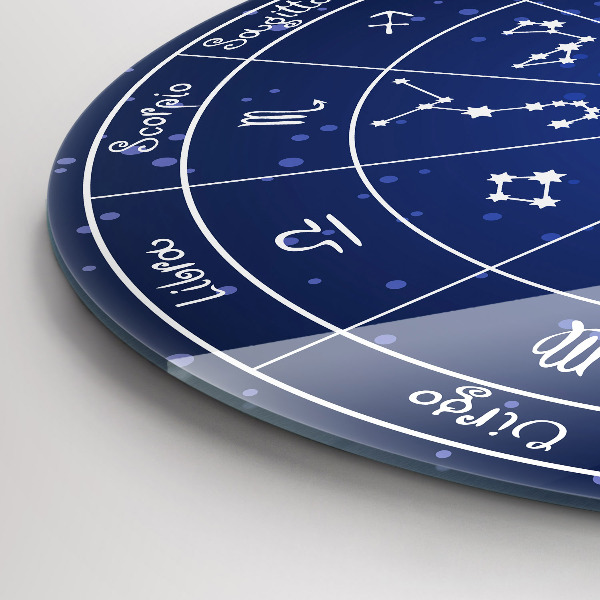 Zegar ścienny Gwiazdozbiory zodiaków na niebiebieskim tle