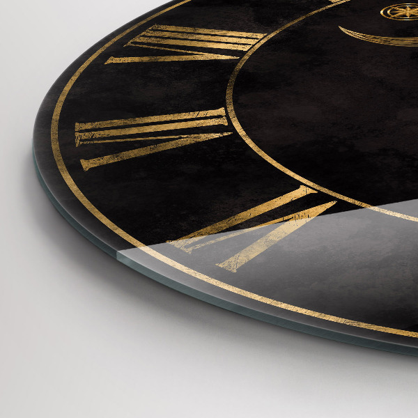 Zegar ścienny Złote cyfry rzymskie